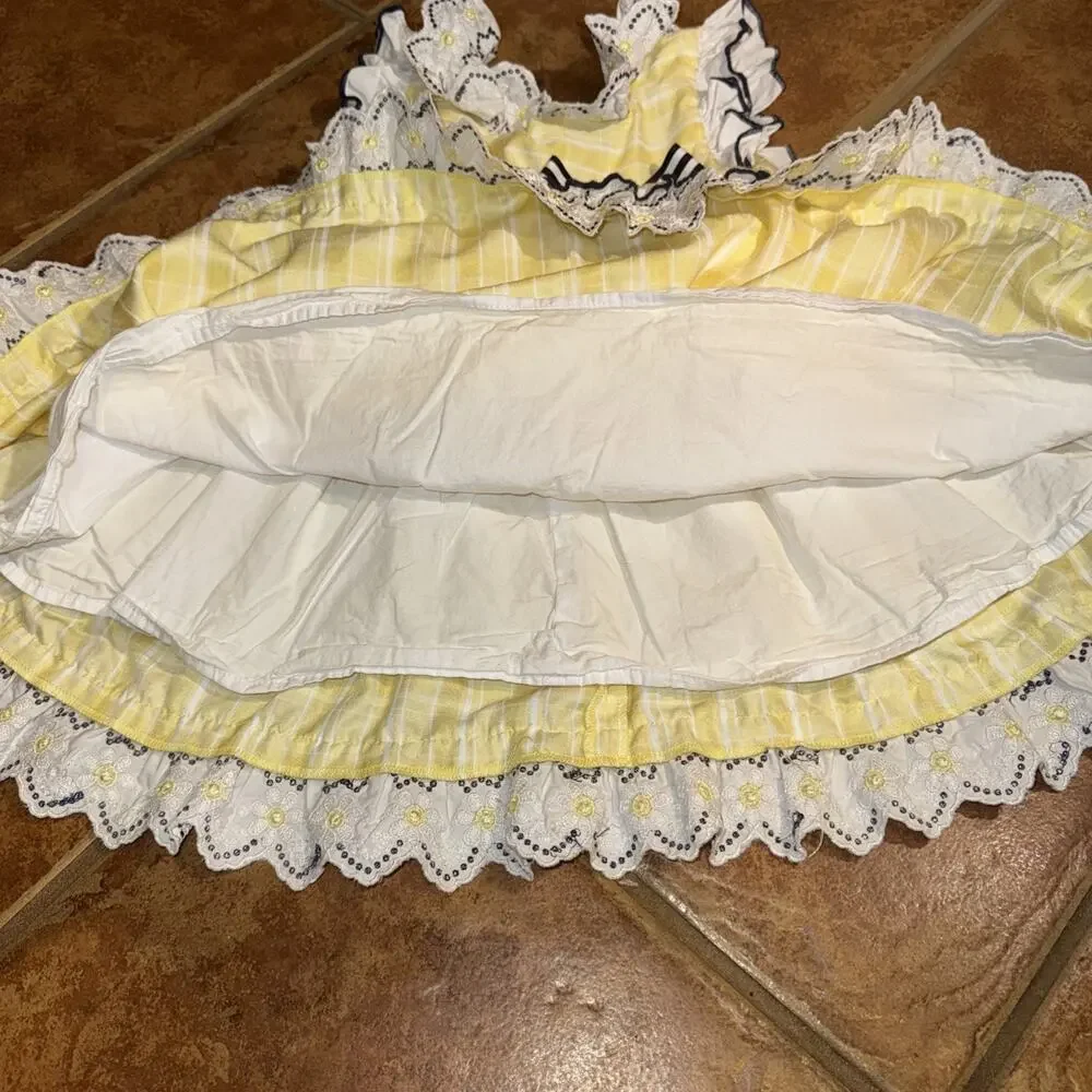 Pettigirl Yellow White Navy Sundress Size 5‎